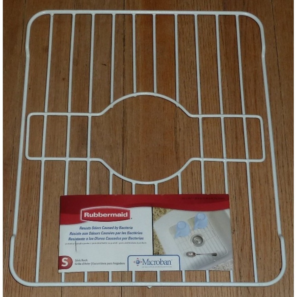 Rubbermaid Vintage Sink Protector Twin Sink Rack Coated Metal 1180 6103 White